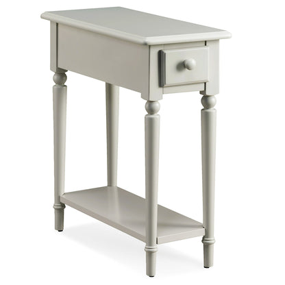 Leick Home Mission End Table, Solid Wood, 1 Storage Drawer, Bottom Display Shelf, Narrow, Slatted Sides, Easy-Assembly, Medium Oak, 22.5 in L x 12 in W x 24 in H, 8202