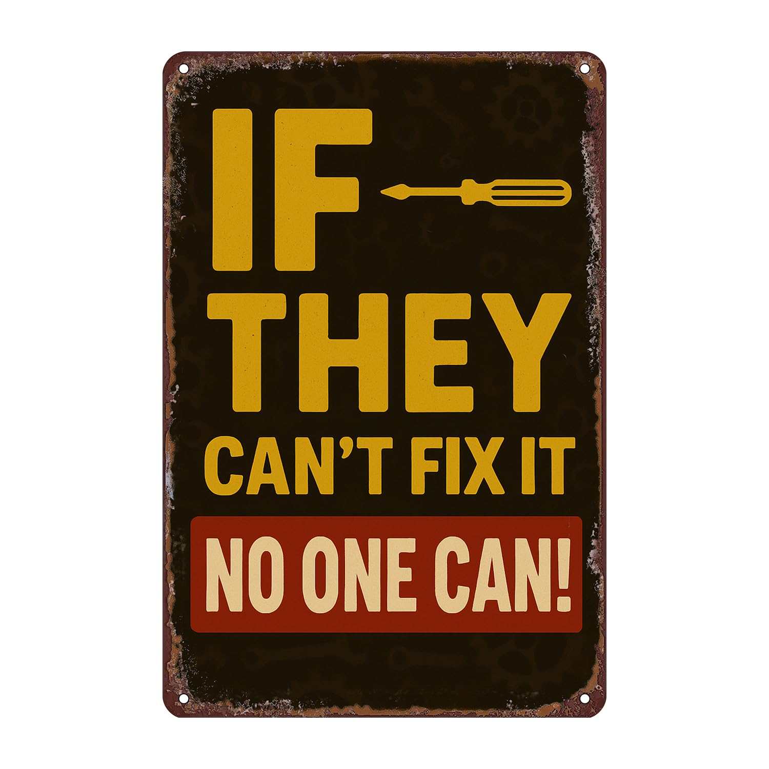 Garage Tools Tin Sign Wall Decor - 12x8 Inch Tin Vintage Industrial Wall Art for Garage, Auto Repair Shop, Workshop, Man Cave Decor Gift for Mechanics