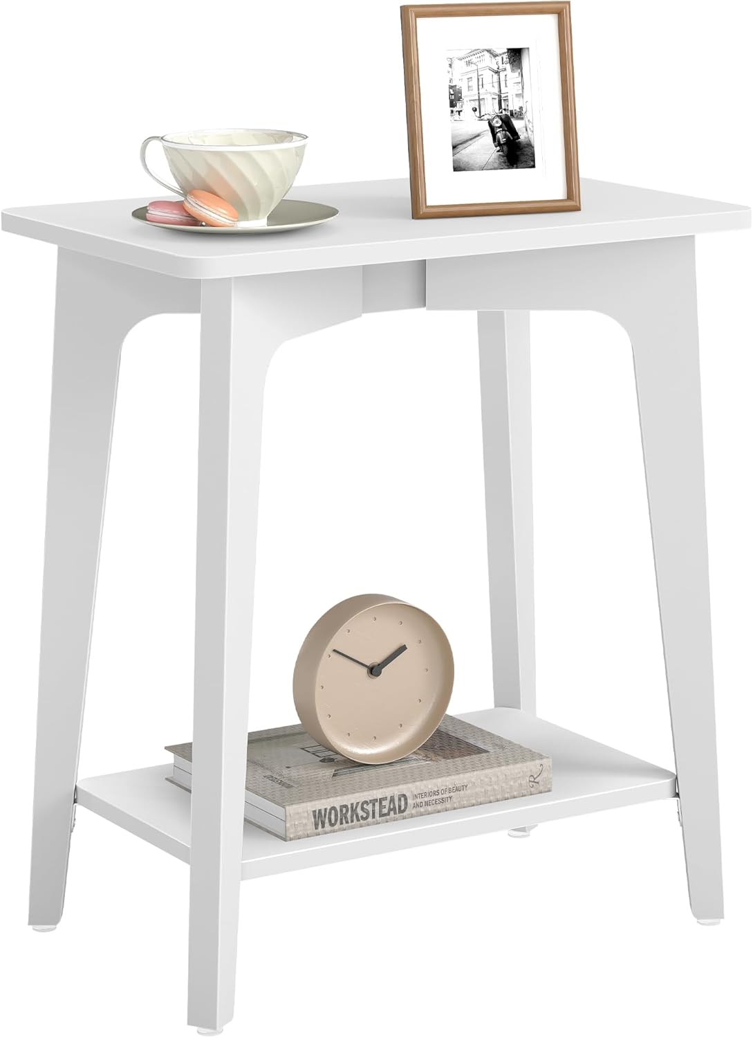VASAGLE MAEZO Collection - Small Side Table, Round End Table, Nightstand with Tapered Legs, Curved Transitions, for Small Spaces, Living Room, Bedroom, Honey Brown ULET237KB01S