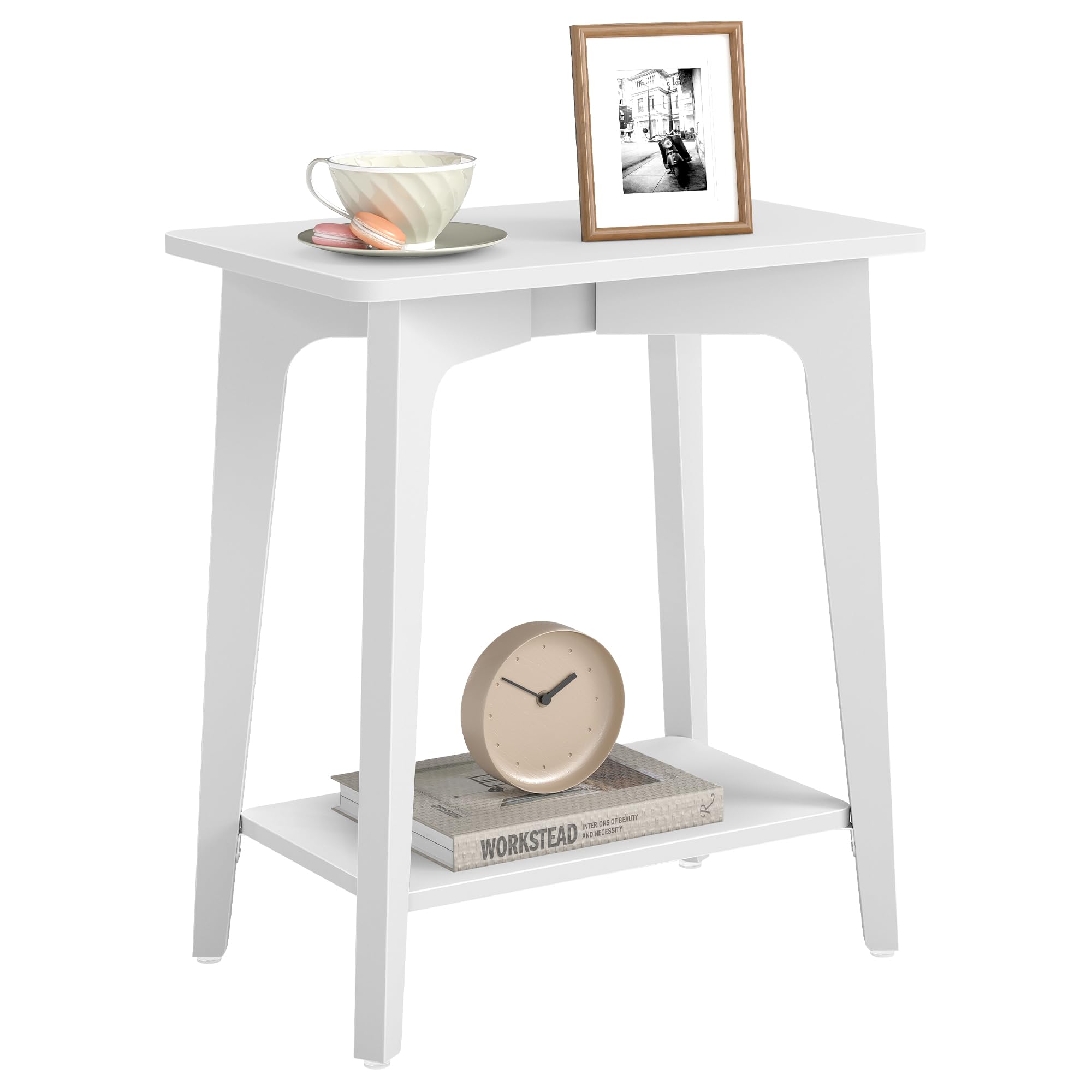 VASAGLE MAEZO Collection - Small Side Table, Round End Table, Nightstand with Tapered Legs, Curved Transitions, for Small Spaces, Living Room, Bedroom, Honey Brown ULET237KB01S