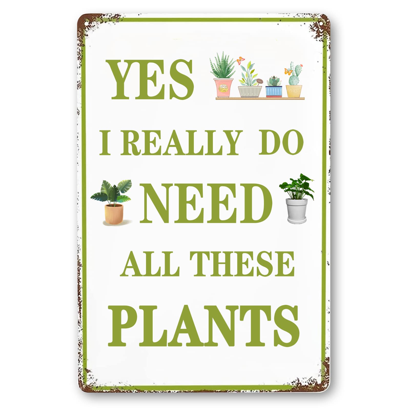 Grow Damn It Funny Tin Vintage Metal Sign - 12x8 Inch Outdoor Garden Decor For Home Yard Farm Garage Cave Country Wall Decoration