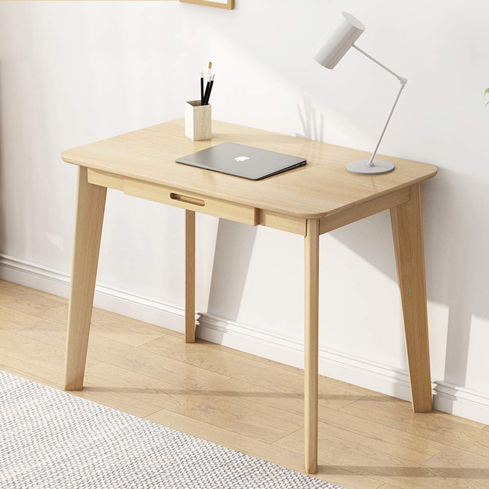 IOTXY Solid Wood Writing Desk - Home Office Workbench Desk with Drawer, 47.24" Width Laptop Computer Work Study Table