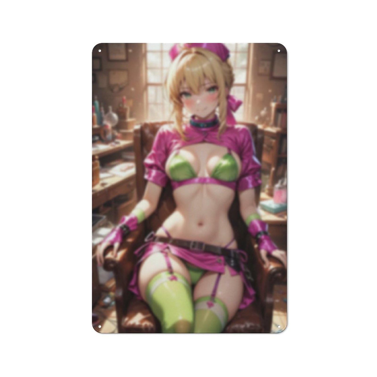 Sexy Hot Titties Boobs Lewd Hentai Anime Girl Poster Metal Tin Sign Decor - 8x12 inches Bar Pub Garage Man Cave Wall Art,AH181