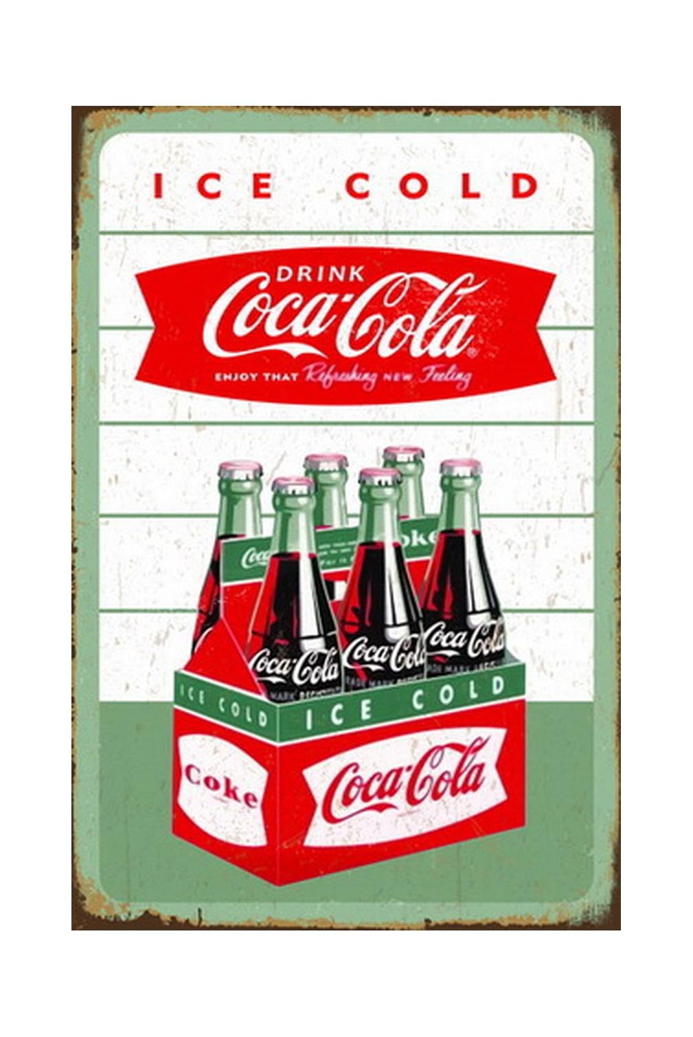 Coke Tin Sign Metal Poster Vintage Wall Decor, Coca Cola Hot Girl, for Pub Restaurants Cafe Club Plaque Man Cave Wall 8x12 Inch