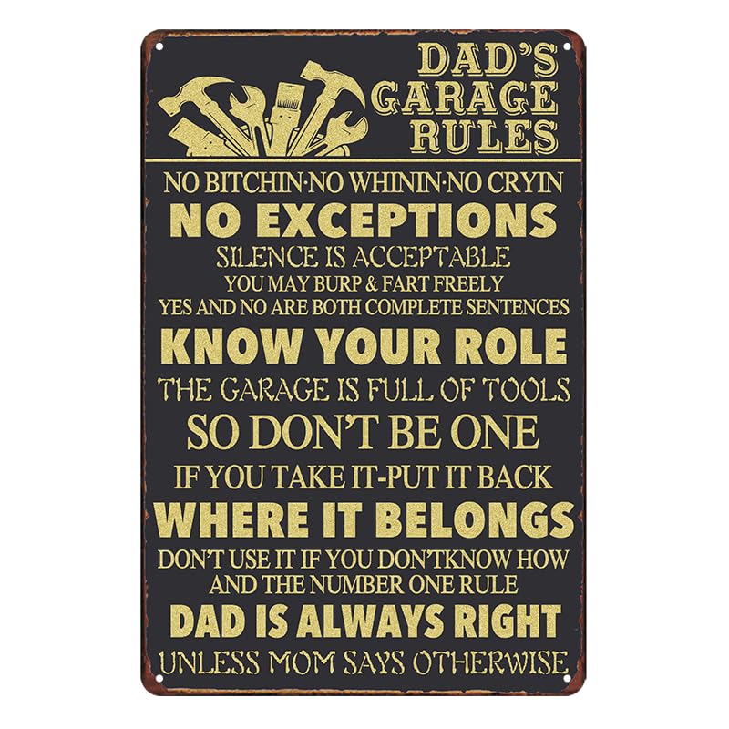 Masleo Vintage Metal Dad Sign, 8 x 12 inches, Decorative Signage for Father's Day or Birthday, Personalized Wall Decor