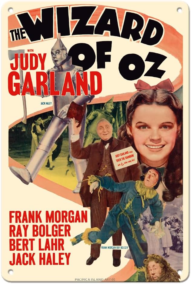 The Wizard of Oz - Starring Judy Garland - Vintage Film Movie Poster c.1949-8 x 12 inch Vintage Metal Tin Sign