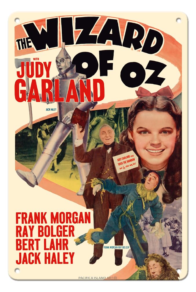 The Wizard of Oz - Starring Judy Garland - Vintage Film Movie Poster c.1949-8 x 12 inch Vintage Metal Tin Sign