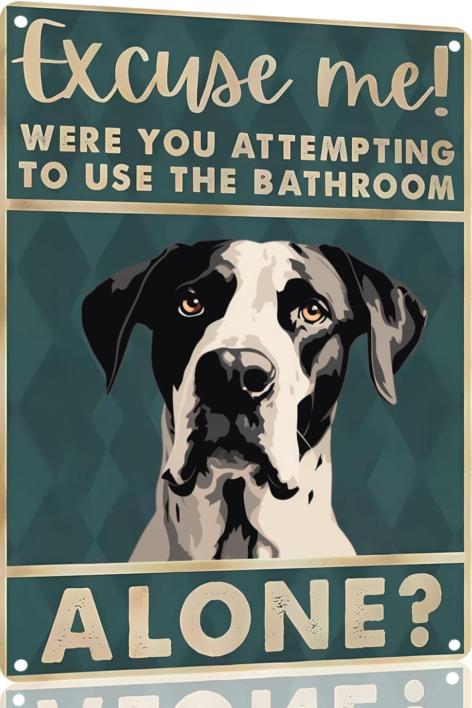 Boston Terrier Dog 12x8 inch excuse me were you attempting to use the bathroom alone - Dog Metal Poster Dog Lover Gift Art Funny Dogs Wall Art Decoration Retro Metal Tin Sign(1492)