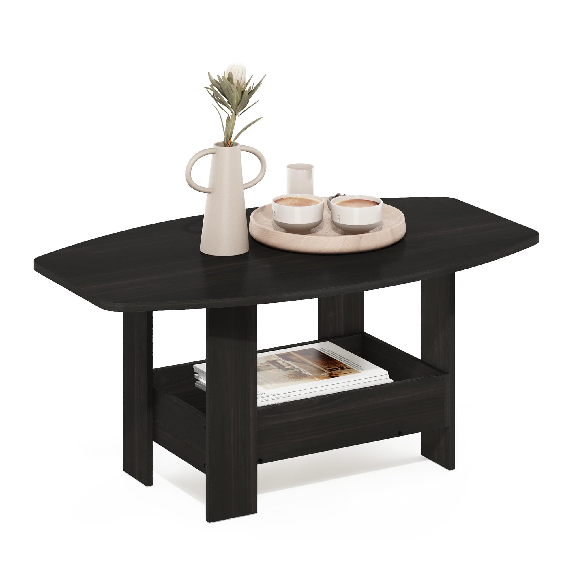Furinno Simple Design Coffee Table, French Oak Grey/Black