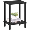 TUTOTAK End Table, Set of 2, Side Table, Nightstand, 2-Tier Storage Shelf, Sofa Table for Small Space, Living Room, Bed Room TB01BK035