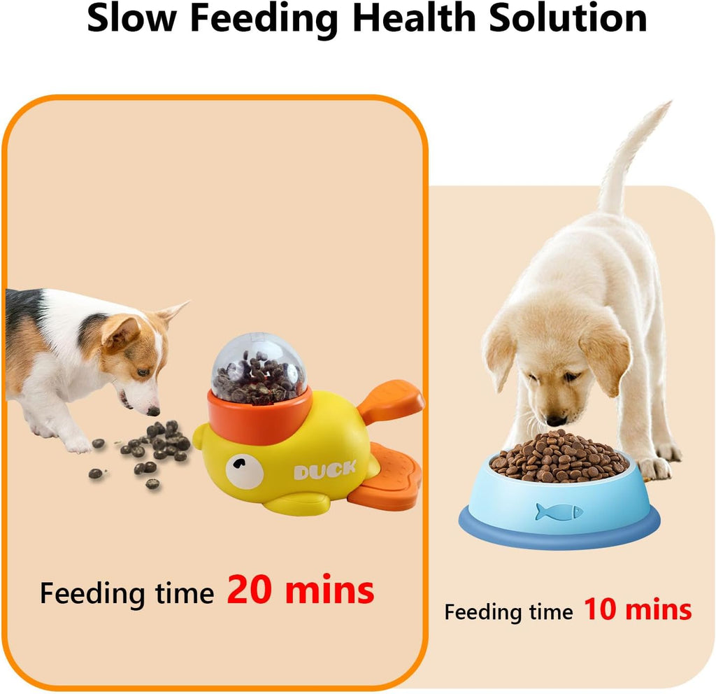 Duck Treat Dispenser for Cats and Small Dogs to Train Problem-Solving Skills, Dog Slow Feeder to Prevent Bloating, Cat Puzzle Feeder to Improve IQ,Interactive Treat Dispensing Enrichment Toy