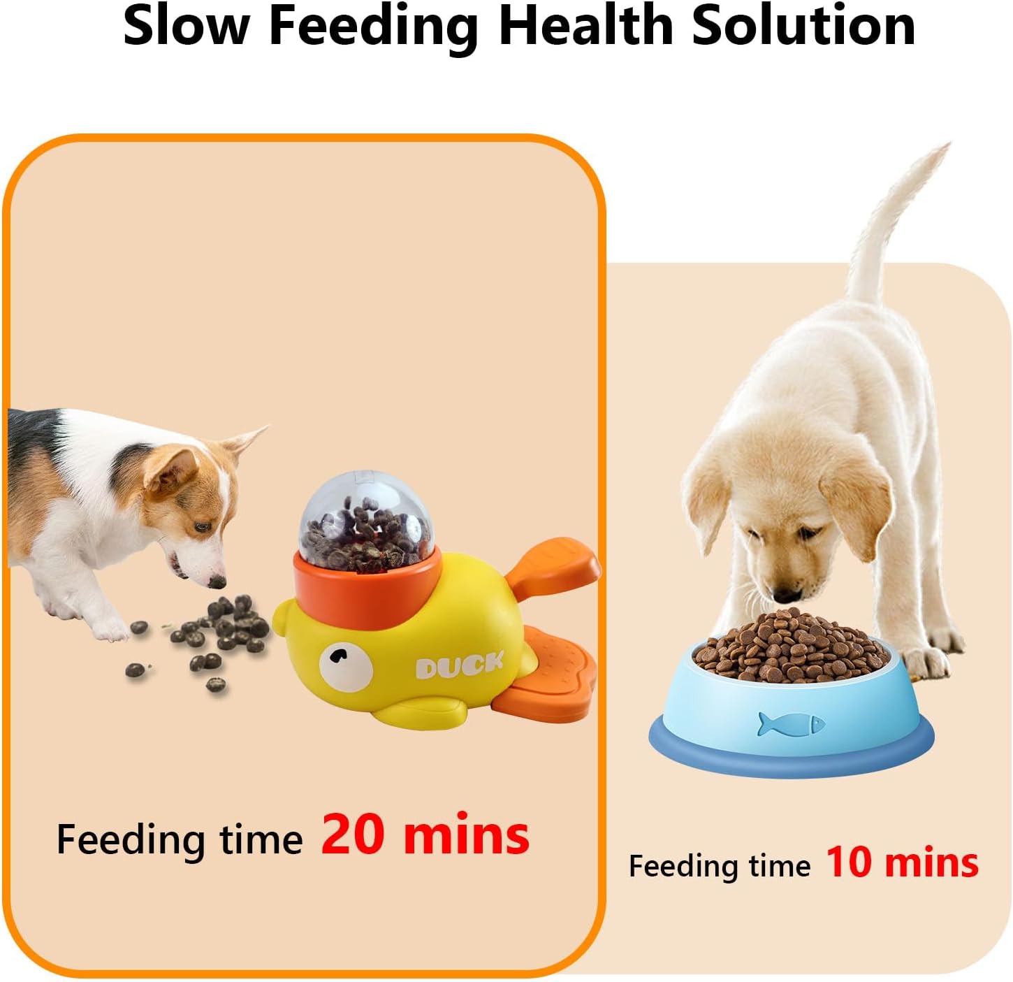 Duck Treat Dispenser for Cats and Small Dogs to Train Problem-Solving Skills, Dog Slow Feeder to Prevent Bloating, Cat Puzzle Feeder to Improve IQ,Interactive Treat Dispensing Enrichment Toy