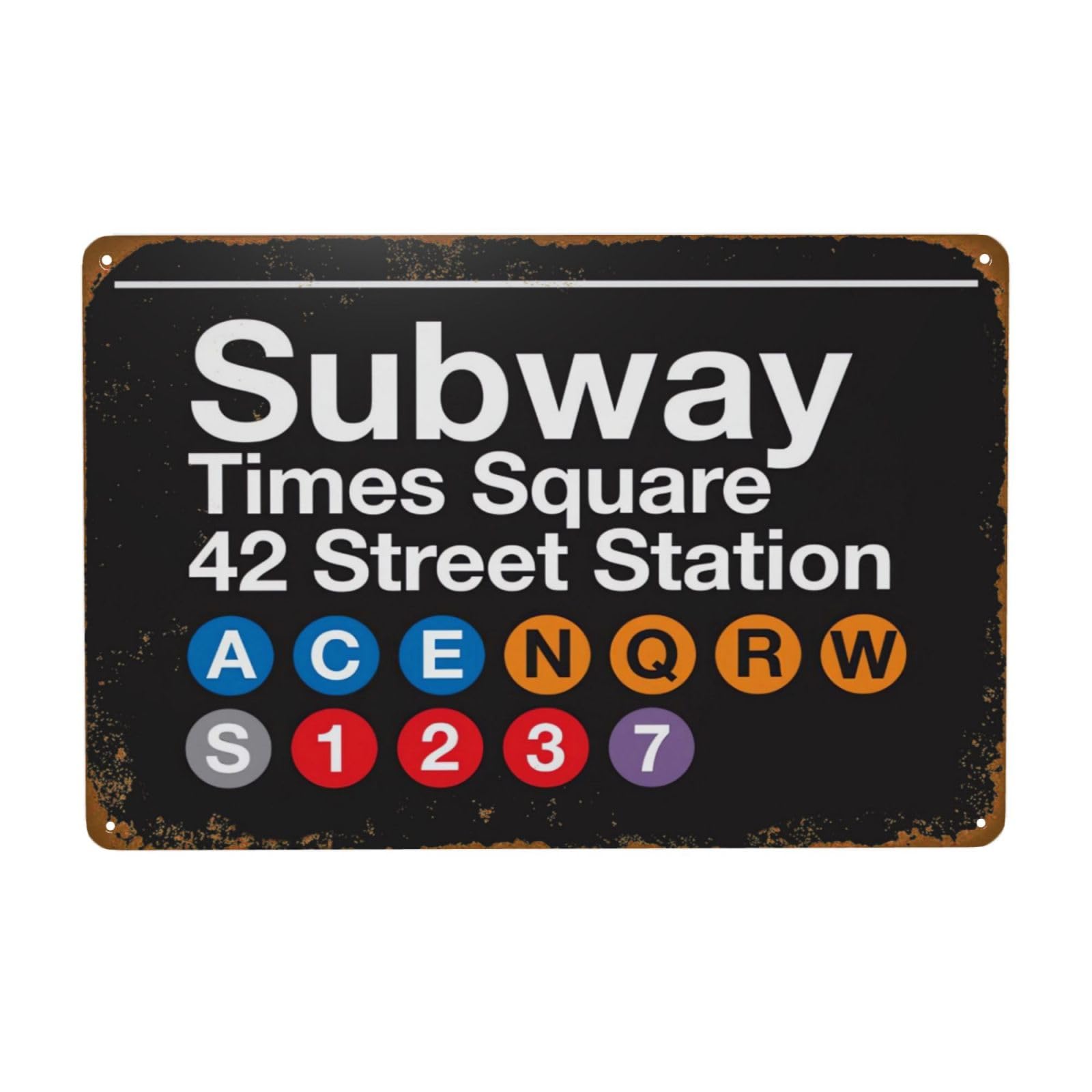 Vintage Metal Signs, Welcome to New York Retro Tin Sign, Home Bar Garage Man Cave Street Wall Decor Art, Present Gift for Friends, Housewarming 12 x 8 inch