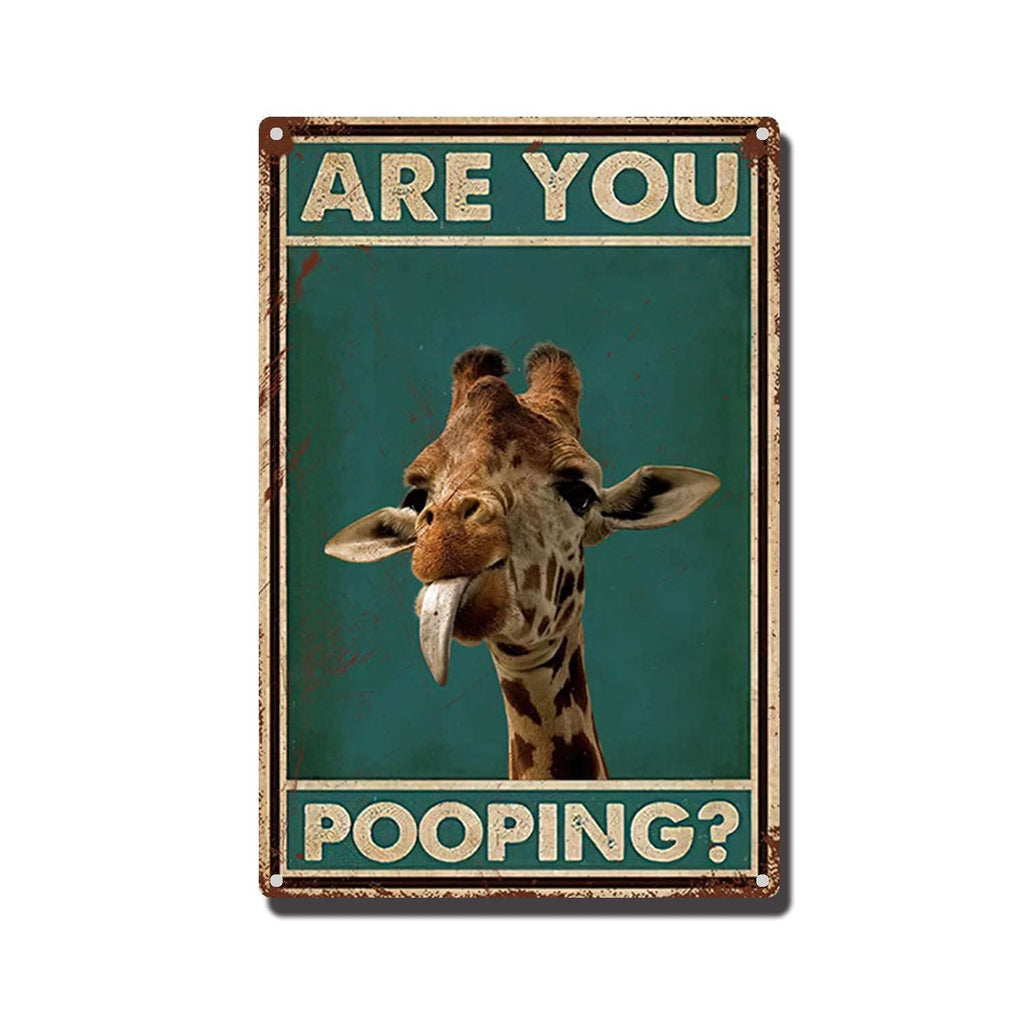THUANCKY Metal Sign are You Pooping Cat Bathroom Funny Novelty Funny Metal Sign Wall Decor Man Cave Bar 8x12inch Tin Sign