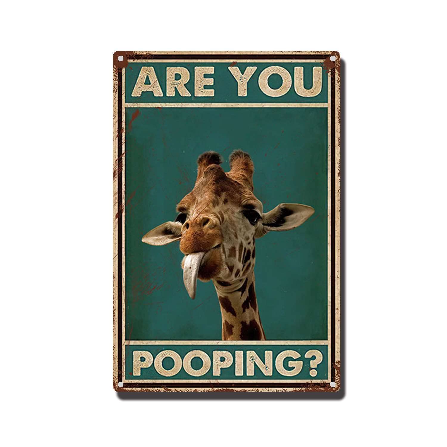 THUANCKY Metal Sign are You Pooping Cat Bathroom Funny Novelty Funny Metal Sign Wall Decor Man Cave Bar 8x12inch Tin Sign