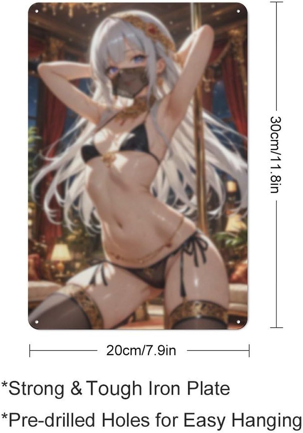 Sexy Hot Titties Boobs Lewd Hentai Anime Girl Poster Metal Tin Sign Decor - 8x12 inches Bar Pub Garage Man Cave Wall Art,AH181
