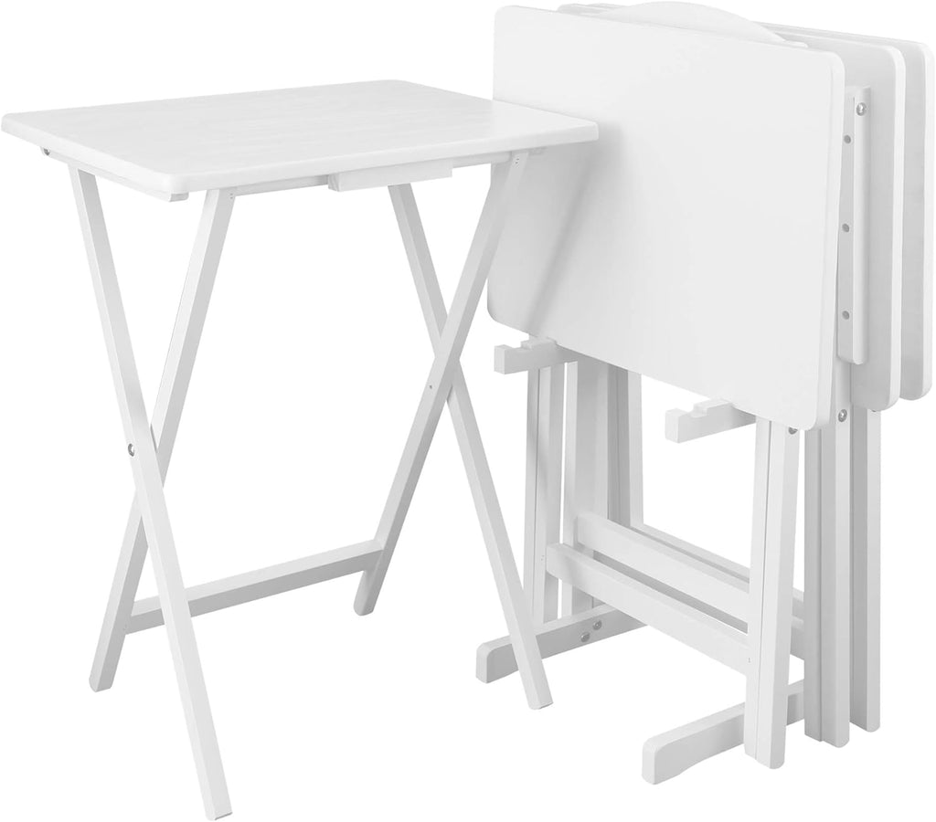Casual Home 660-40 Tray Table Set, Natural, 14.75 in x 19 in x 25.5 in, 5 Piece