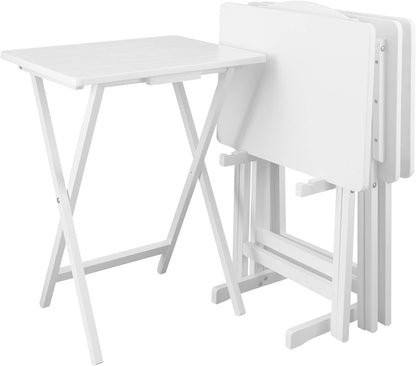 Casual Home 660-40 Tray Table Set, Natural, 14.75 in x 19 in x 25.5 in, 5 Piece