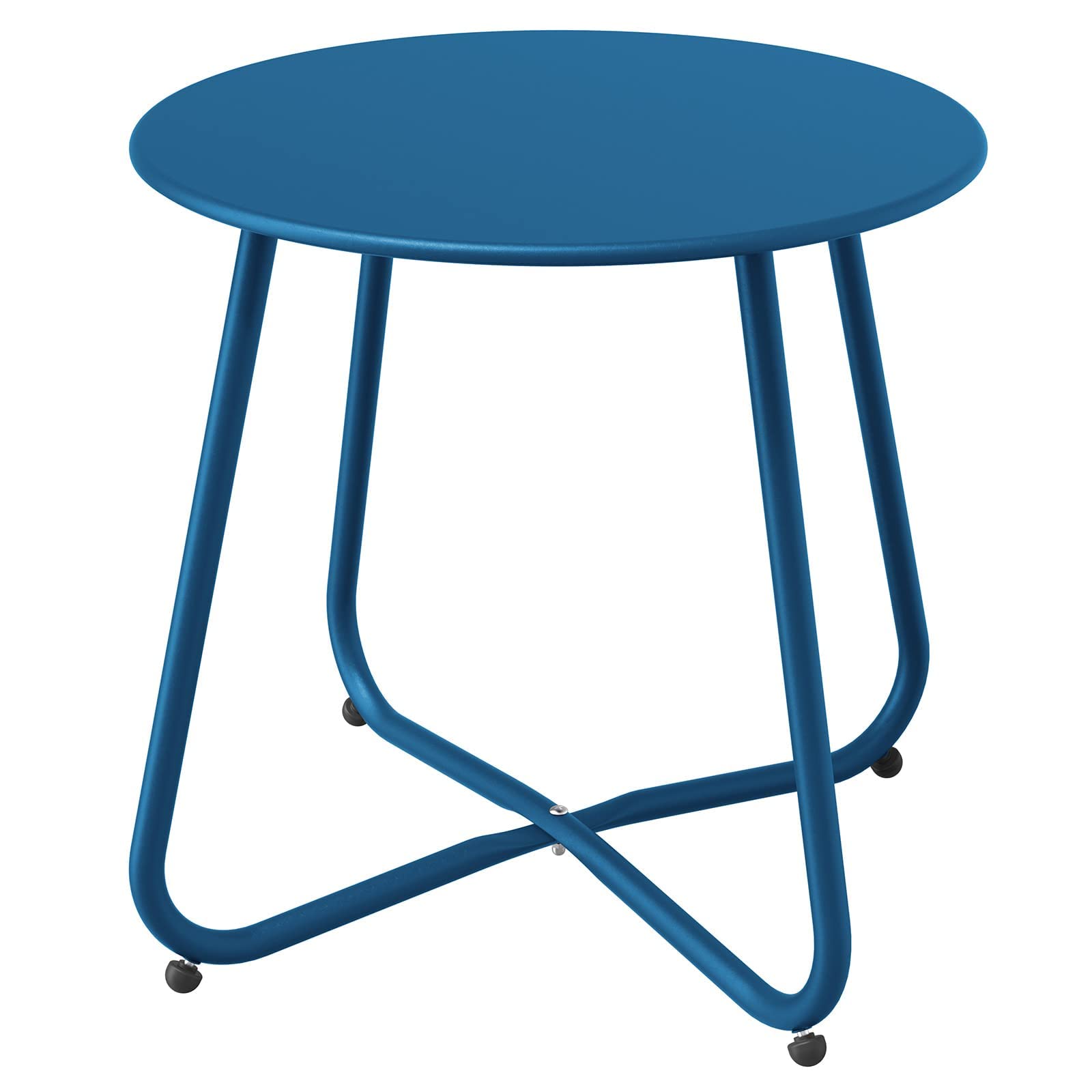 Grand patio Outdoor Side Table, 18-inch Small Round Side Table with Adjustable Feet, Elegant Patio Furniture for Balcony Porch Deck Poolside, Black