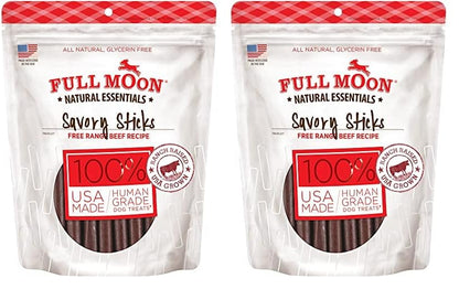 Full Moon All Natural Human Grade Dog Treats, Essential Beef Savory Sticks, 22 Ounce, 1.375 Pound (Pack of 1)