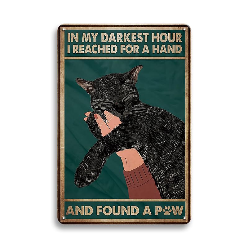 Funny Vintage Wall Decor Black Cat Metal Tin Sign,Don’t Tell Me What To Do, Black Cat Decor for Cat Lovers, Gift Cat Signs Stuff for Cat Lovers 8x12 Inches
