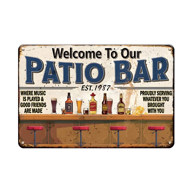 Funny Vintage Tin Signs Retro Metal Signs For Home Wall,Backyard,Cafes,Bar,Man Cave-Bar Rules 12x8 Inch-If You're Still Standing,You Need Another Drink
