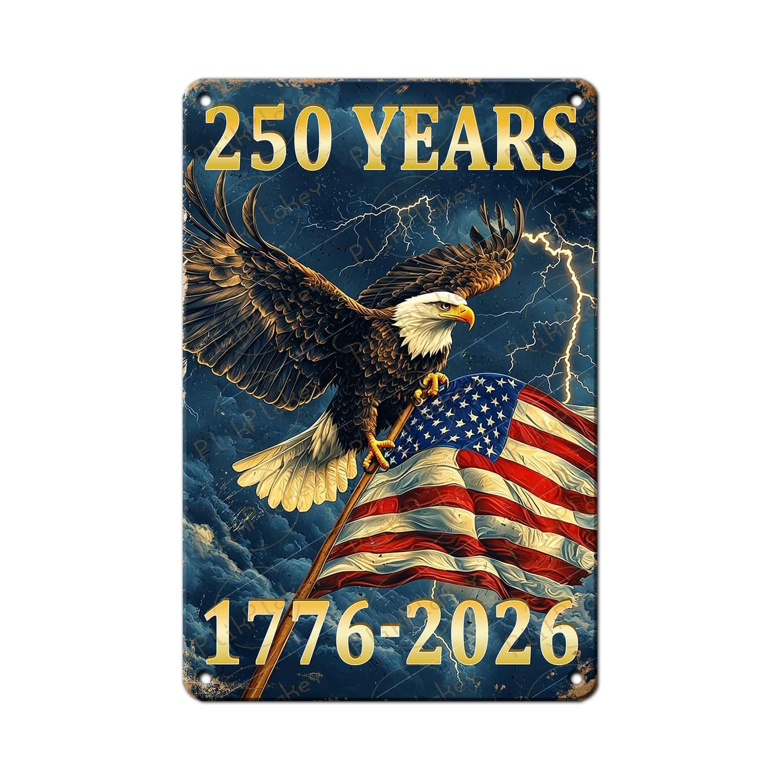 Patriotic 4th of July Tin Sign Happy Independence Day Popsicle Wall Art Vintage Retro Home Decor for Bar Living Room Bedroom Cafe Decoration 12x8 Inch