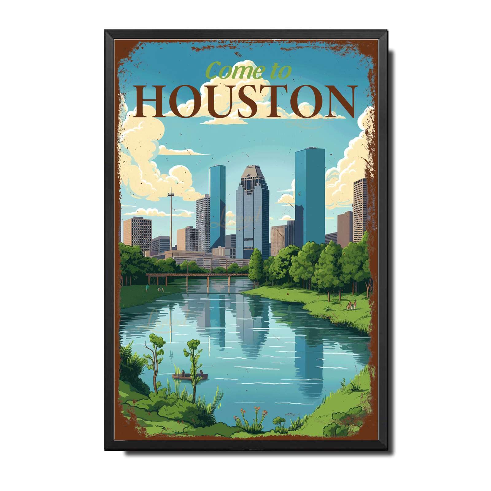 Lygond Metal Sign Tin Sign Vintage Wall Art Come to Chicago Travel Greenhouse Decor for Gift 8×12 Inches