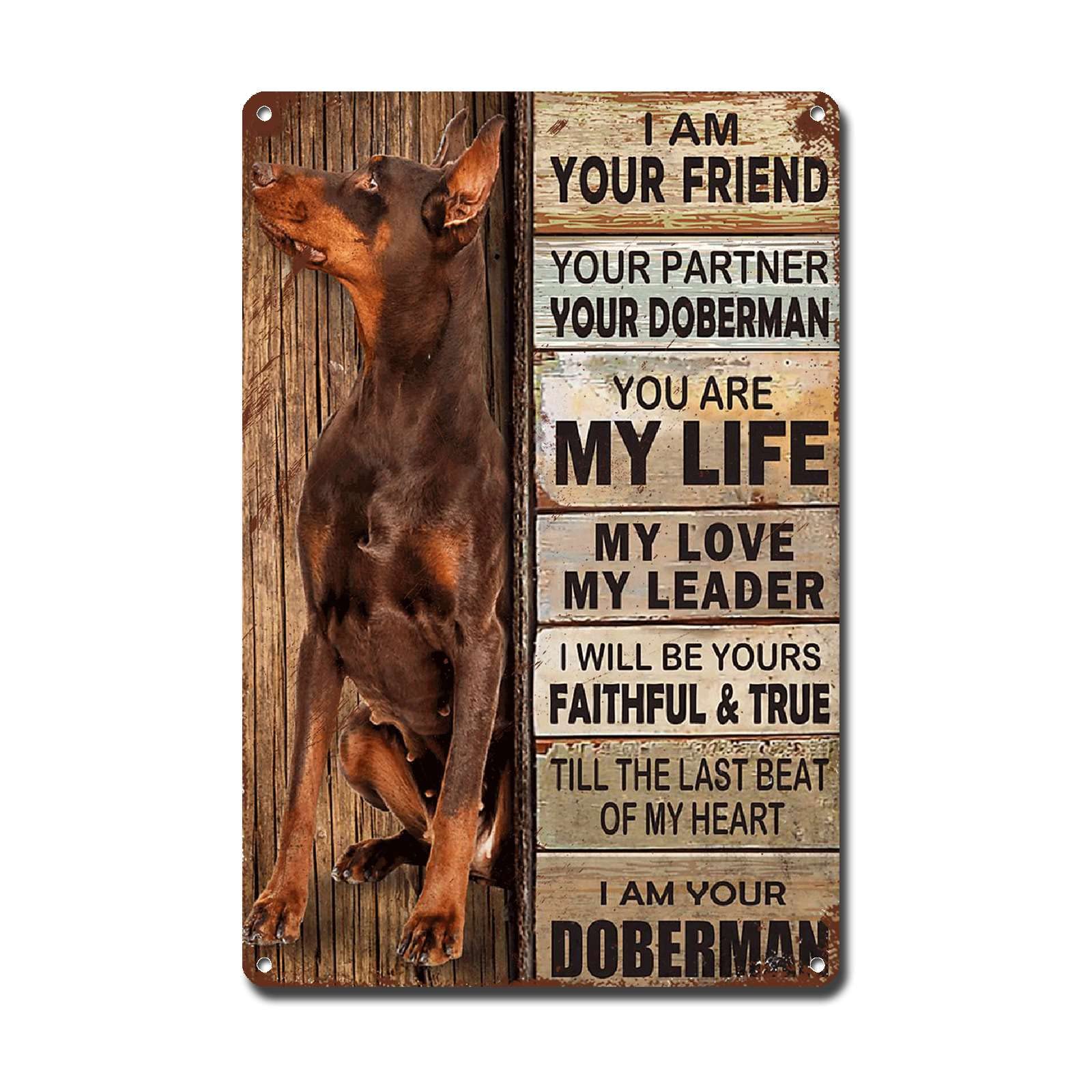 Lygond Metal Sign Tin Sign Vintage Wall Art I Am Your Friend Gift for Boxer Lovers Dog Lovers Vintage Wall Art Prints Restroom Tin Sign for Pub 8×12 Inches