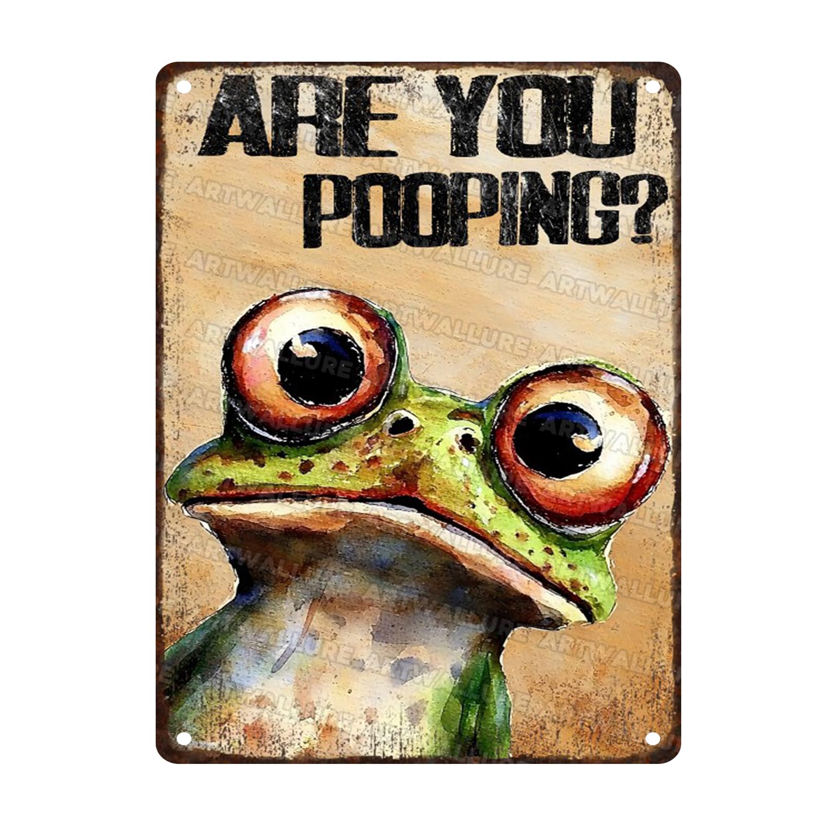 Are You Pooping Frog Sign Funny Bathroom Decor Metal Wall Art For Toilet Restroom Washroom 8x12 Inch