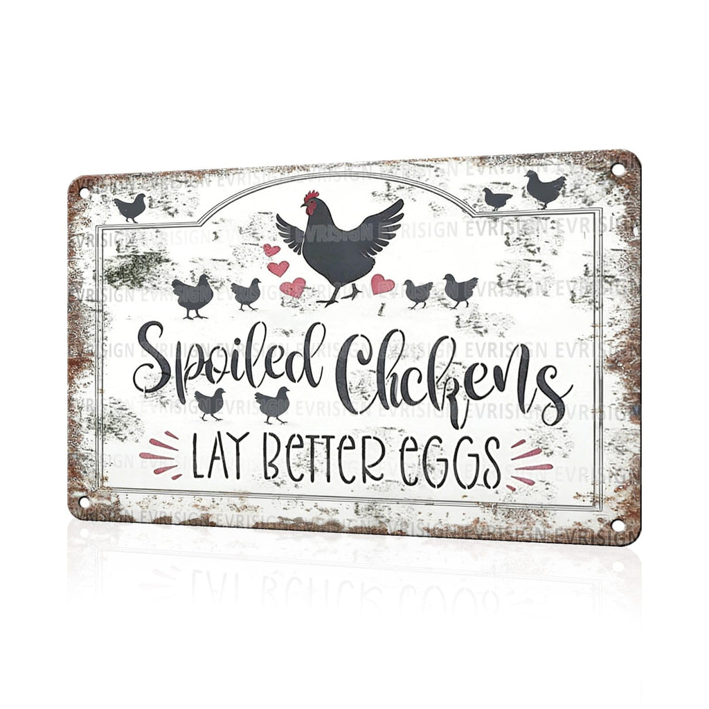 Funny Chicken Faith & Farmhouse Gifts Just A Girl Who Loves Jesus&Chickens Vintage Tin Sign for Farm Kitchen Garden or Cottage Wall 8x12Inch