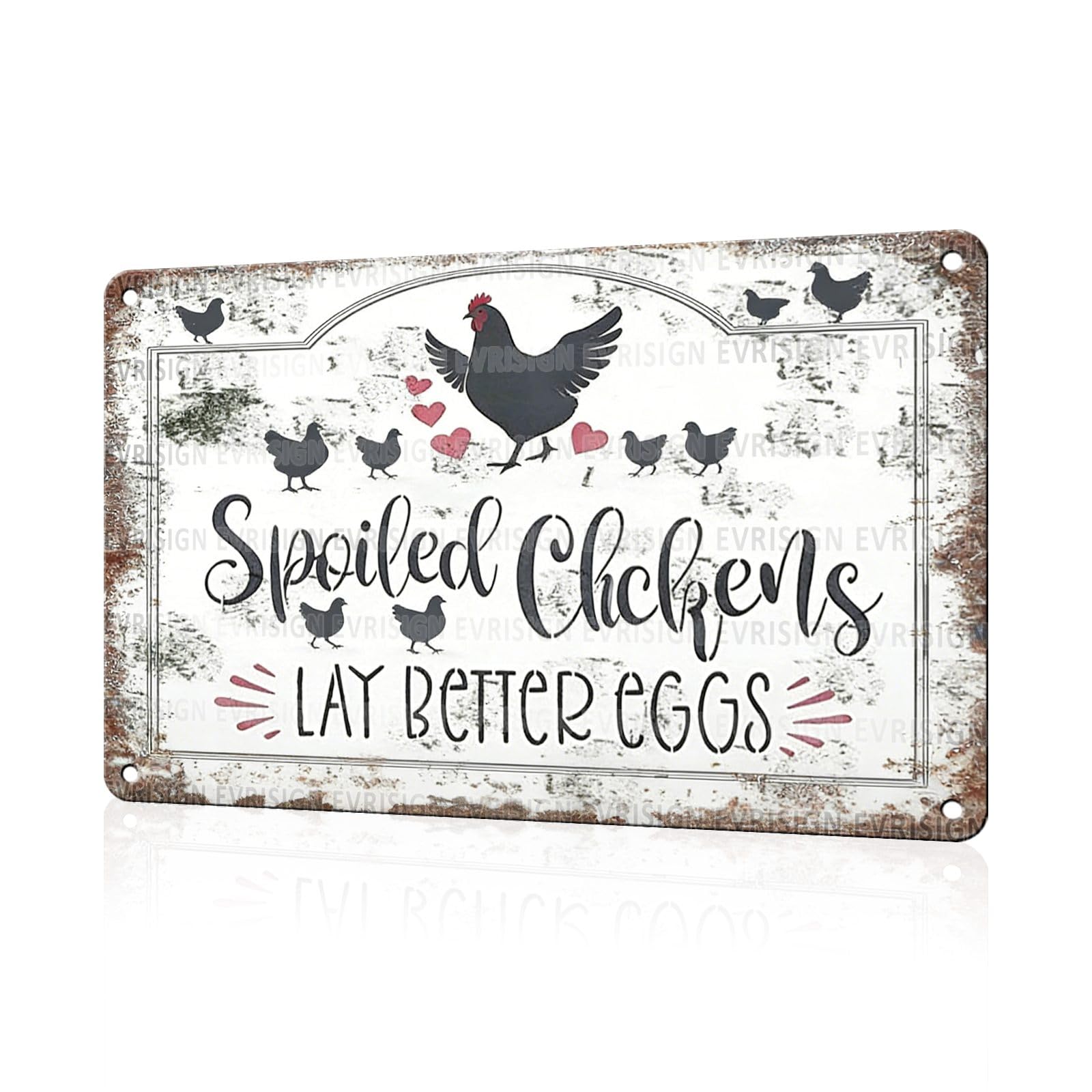 Funny Chicken Faith & Farmhouse Gifts Just A Girl Who Loves Jesus&Chickens Vintage Tin Sign for Farm Kitchen Garden or Cottage Wall 8x12Inch