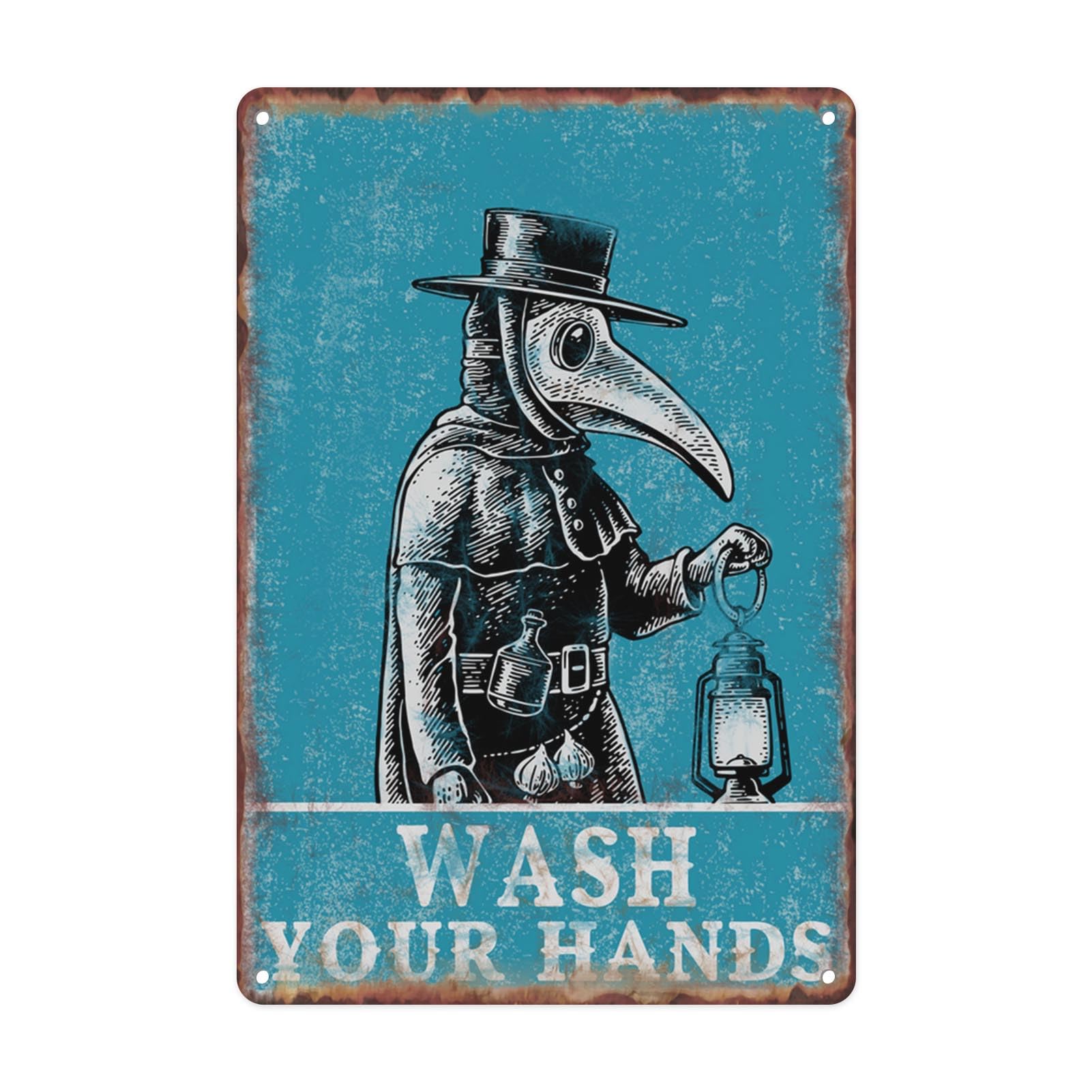 Wash Your Paws Bathroom Metal Sign Cute Rabbit Bath Soap Tin Sign For Office Toilet Bathroom Restroom Door Bar Hotel Club Plaque Guest Wall Decor Vintage Style Art Painting 12 X 8 Inch