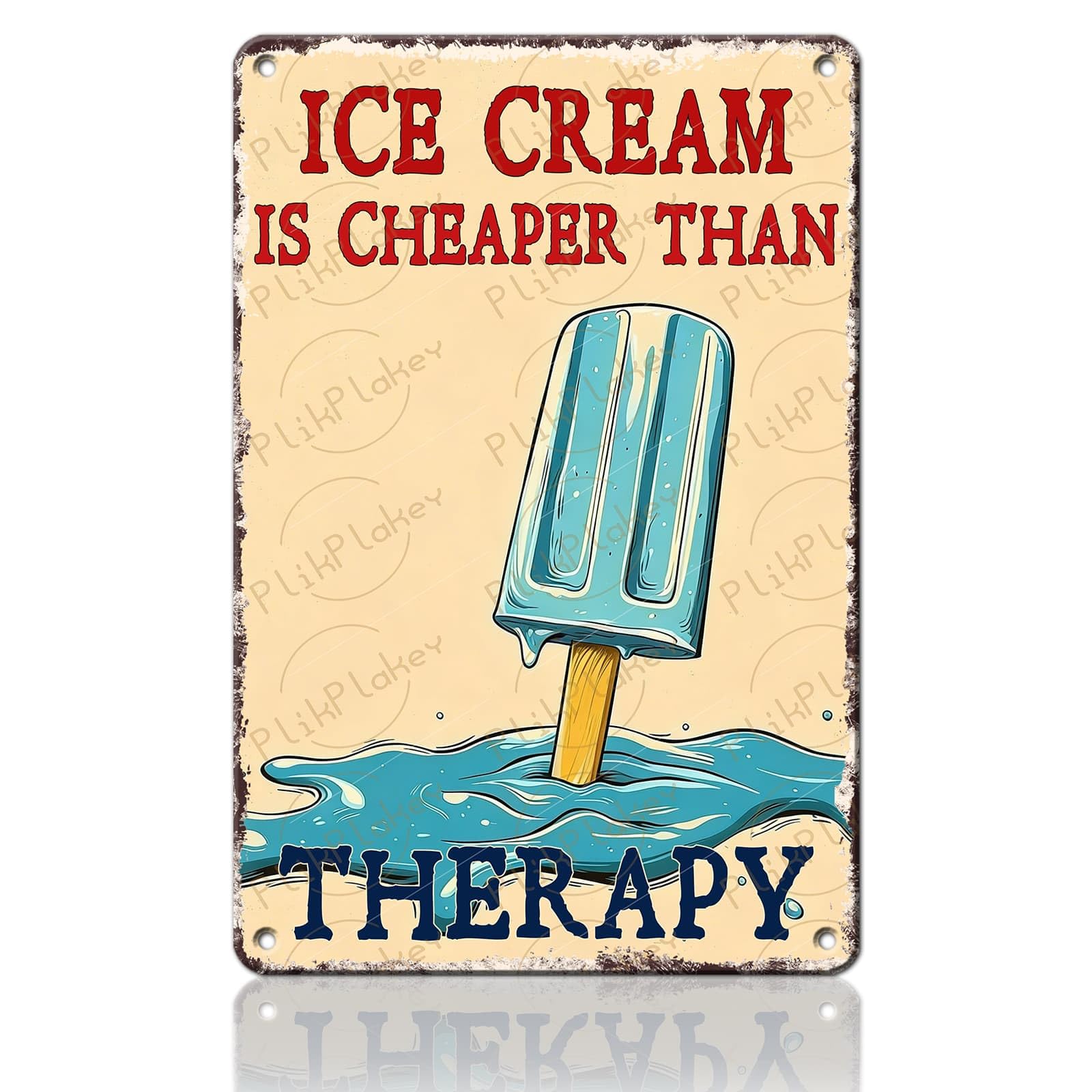 Vintage Metal Tin Sign Ice Cream Retro Sweet Food Diner Wall Decor Kitchen Cafe Bar Club Home Kids Room Living Room Dessert Store Hotel Poster 12x8 Inch