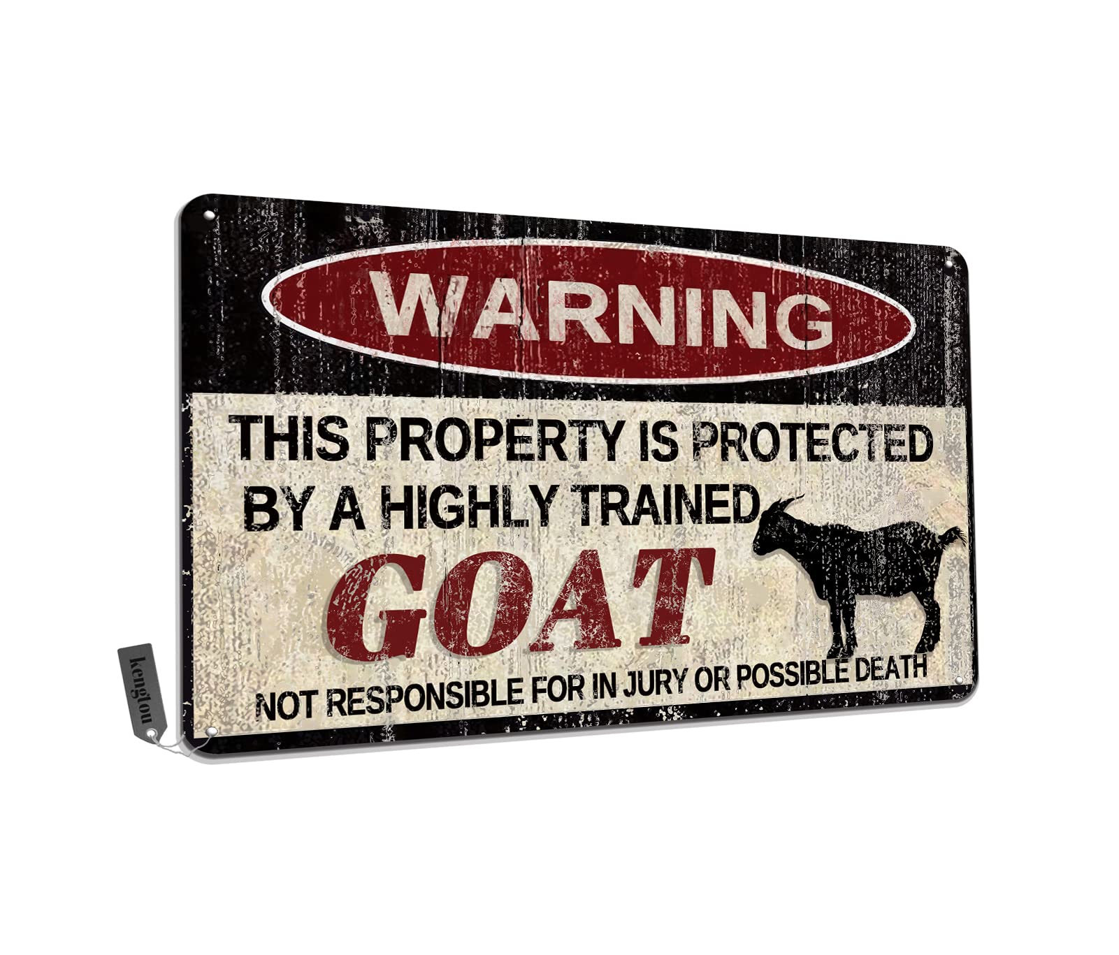 Chickens Tin Sign, Funny Metal Sign, Vintage Wall Decor 12x8 Inch - Warning This Property Protected by Chickens