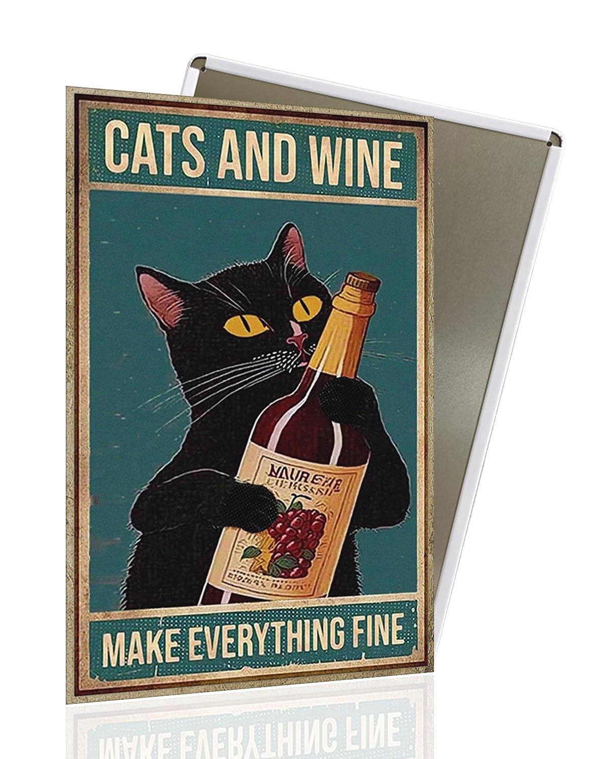 Vintage Black Cat Metal Sign, That's What I Do I Bake And I Know Things Funny Cat Sign Wall Decor for Bedroom Bathroom Retro Metal Tin Sign, Metal Cat Sign Home Decor For Cat Lovers 8x12â€³