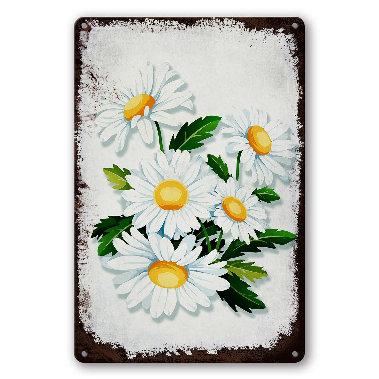 Vintage Metal Tin Signs - Bird & Flower Garden Plaques, Decorative Outdoor 8x12 Inch
