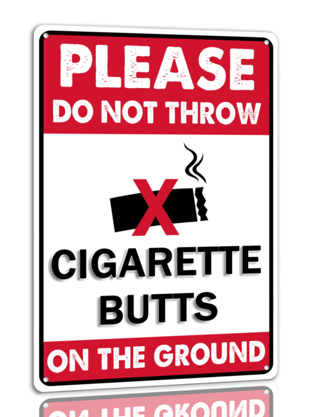 Please Do Not Throw Cigarette Butts On The Ground Tin Sign Funny Warning Metal Signs Yard Street Cafe Park Decor Signs 8x12 Inch