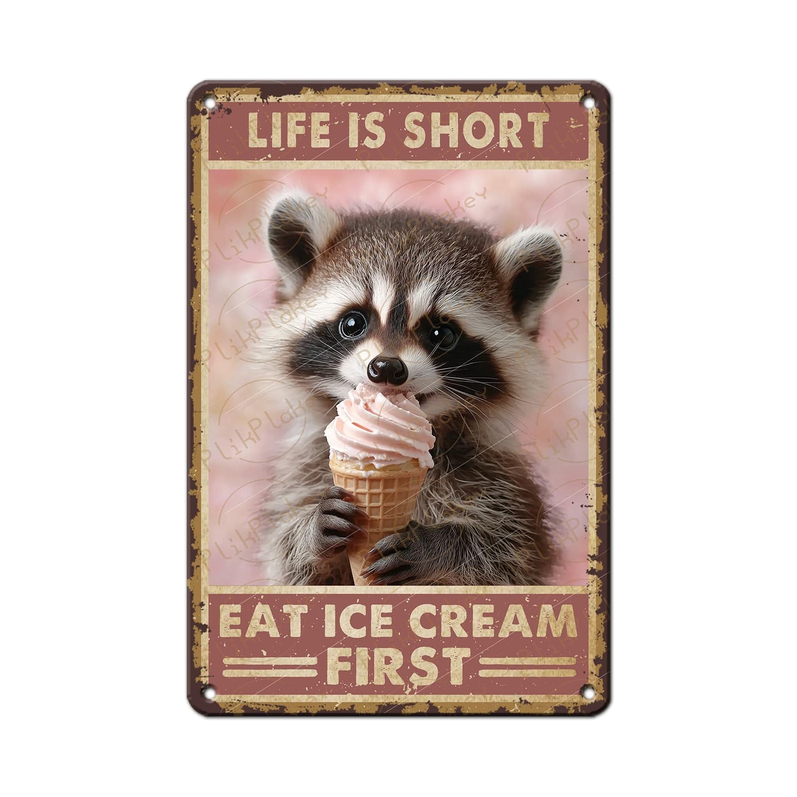 Vintage Metal Tin Sign Ice Cream Retro Sweet Food Diner Wall Decor Kitchen Cafe Bar Club Home Kids Room Living Room Dessert Store Hotel Poster 12x8 Inch