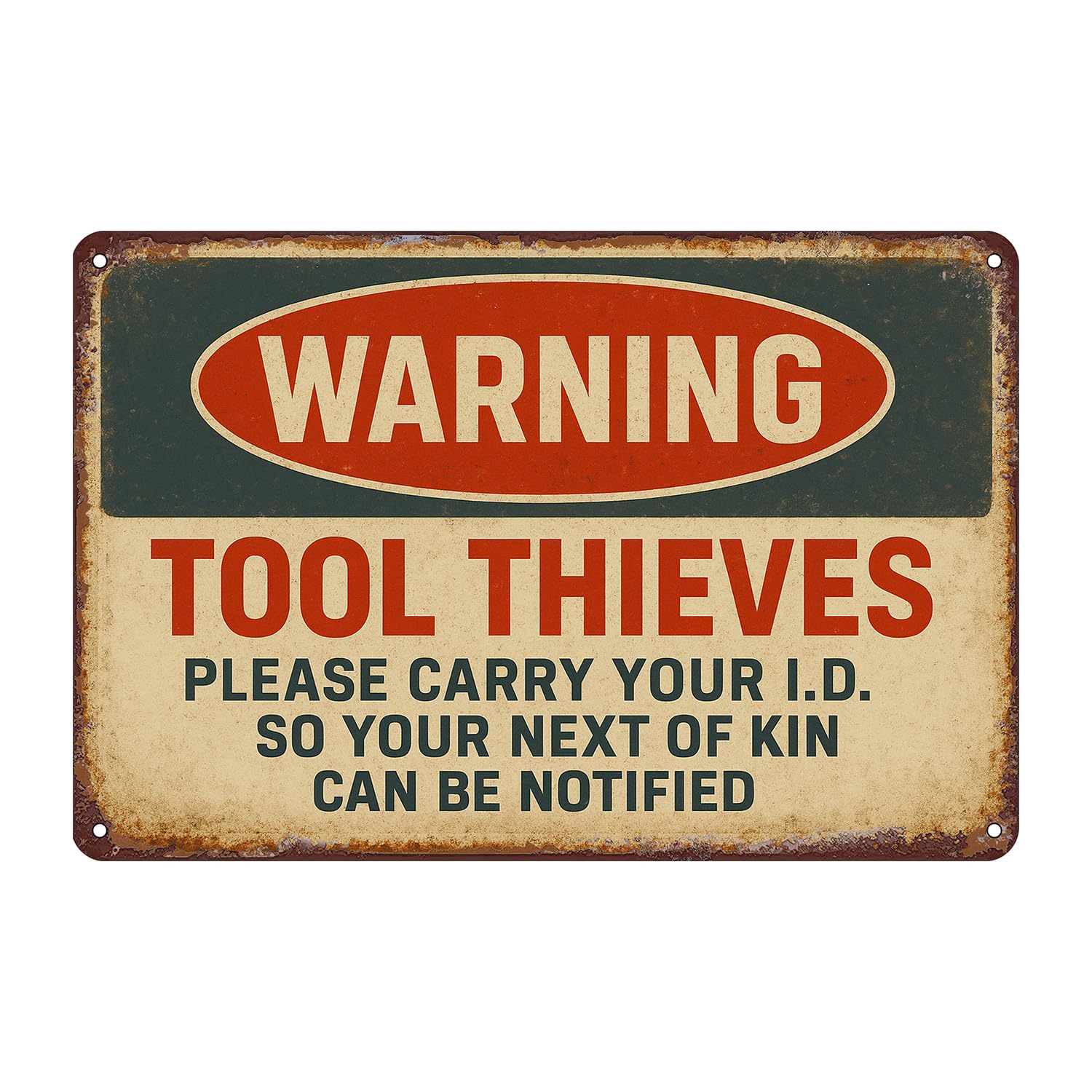 Garage Tools Tin Sign Wall Decor - 12x8 Inch Tin Vintage Industrial Wall Art for Garage, Auto Repair Shop, Workshop, Man Cave Decor Gift for Mechanics