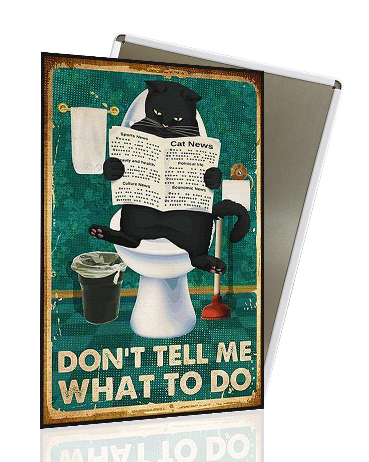 Vintage Black Cat Metal Sign, That's What I Do I Bake And I Know Things Funny Cat Sign Wall Decor for Bedroom Bathroom Retro Metal Tin Sign, Metal Cat Sign Home Decor For Cat Lovers 8x12â€³