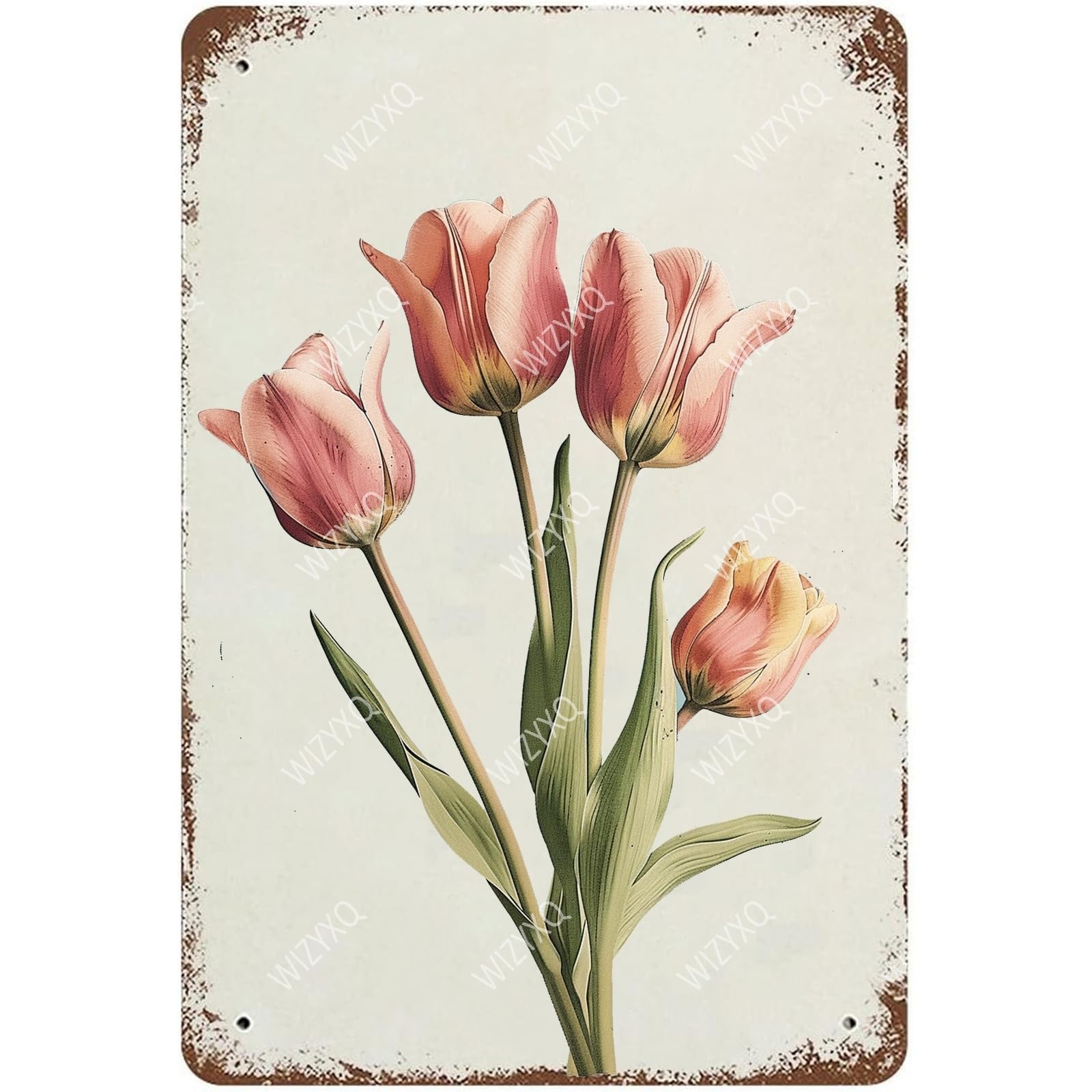 Flowers Metal Signs Vintage A Bouquet of Wild Flowers Tin Sign Retro Wall Decor for Living Room Bedroom Greenhouse Garden Yard Shop Bar 8×12 Inches