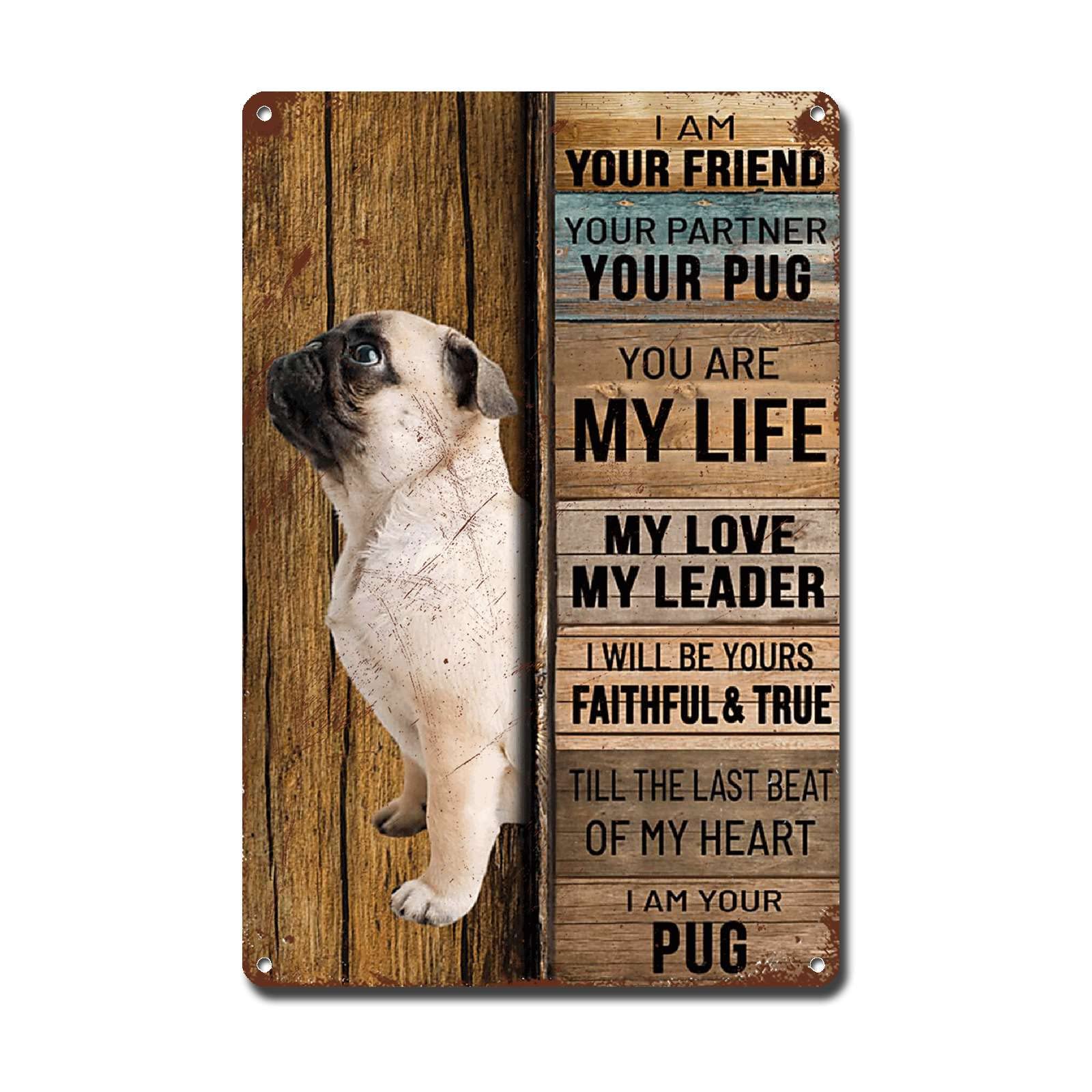 Lygond Metal Sign Tin Sign Vintage Wall Art I Am Your Friend Gift for Boxer Lovers Dog Lovers Vintage Wall Art Prints Restroom Tin Sign for Pub 8×12 Inches