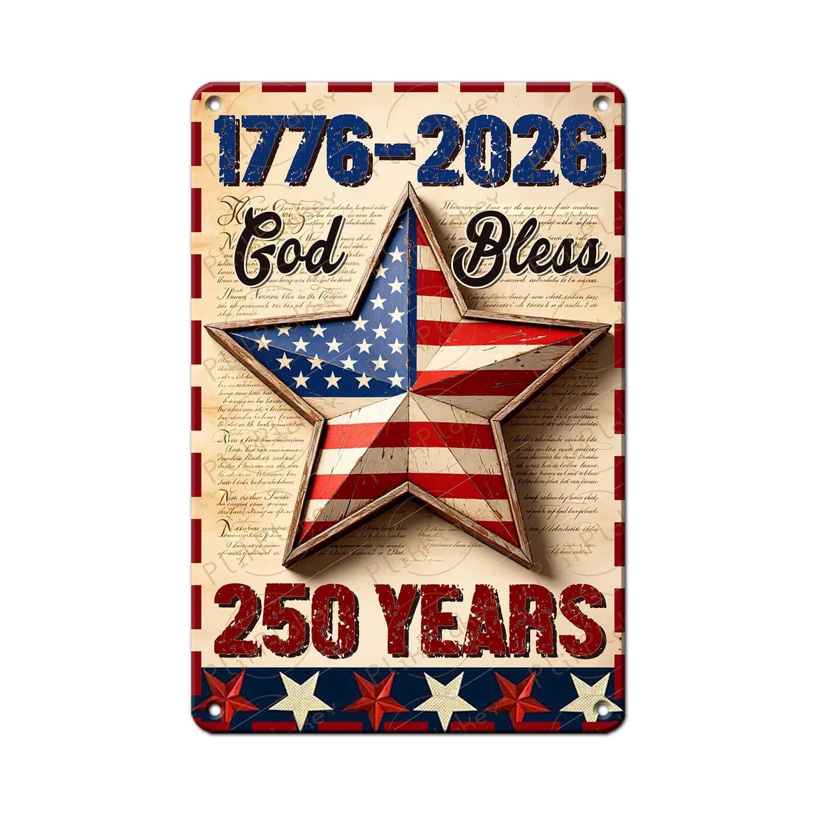 Patriotic 4th of July Tin Sign Happy Independence Day Popsicle Wall Art Vintage Retro Home Decor for Bar Living Room Bedroom Cafe Decoration 12x8 Inch