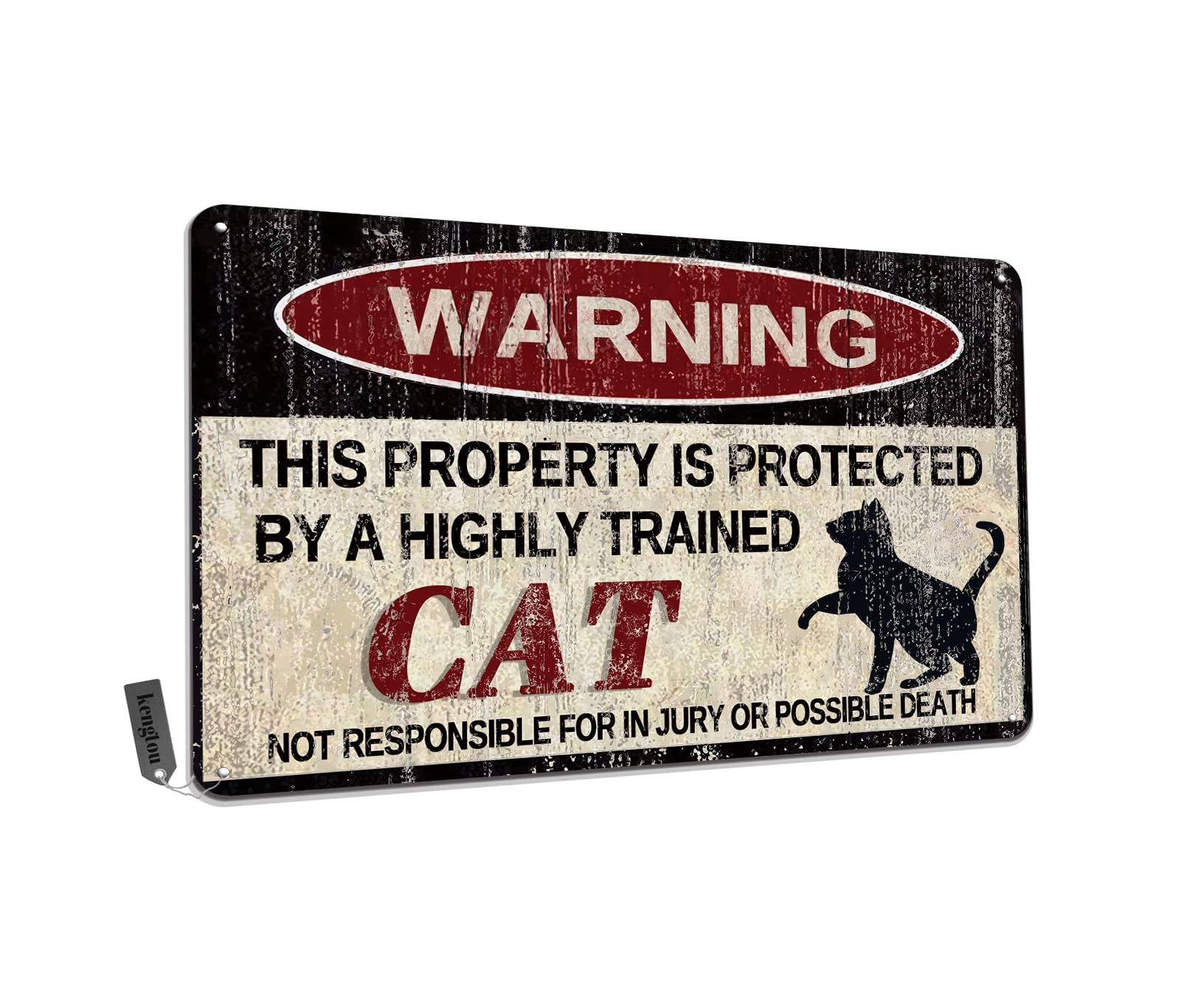Chickens Tin Sign, Funny Metal Sign, Vintage Wall Decor 12x8 Inch - Warning This Property Protected by Chickens