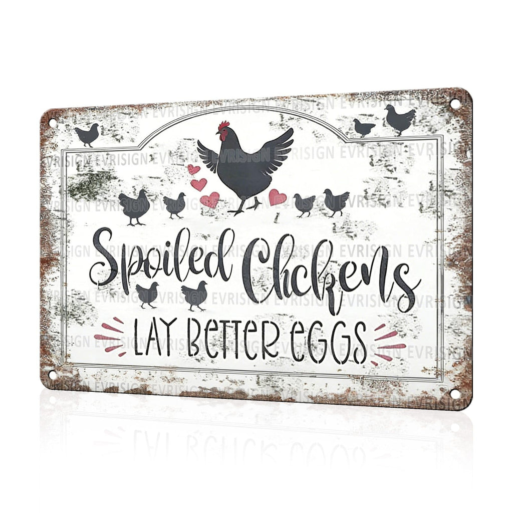 Funny Chicken Faith & Farmhouse Gifts Just A Girl Who Loves Jesus&Chickens Vintage Tin Sign for Farm Kitchen Garden or Cottage Wall 8x12Inch