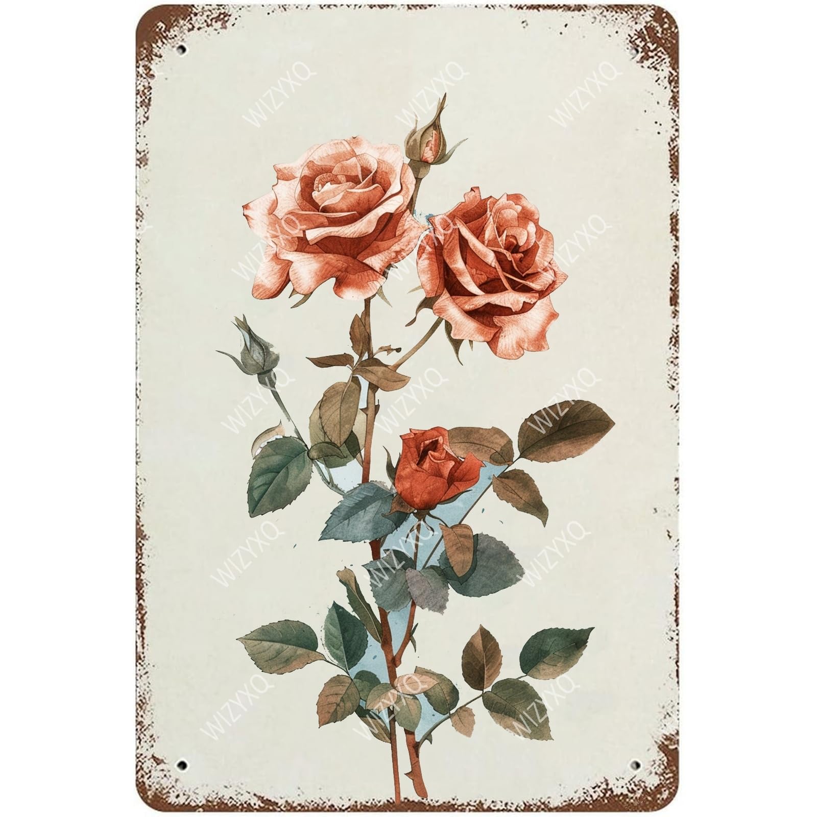 Flowers Metal Signs Vintage A Bouquet of Wild Flowers Tin Sign Retro Wall Decor for Living Room Bedroom Greenhouse Garden Yard Shop Bar 8×12 Inches