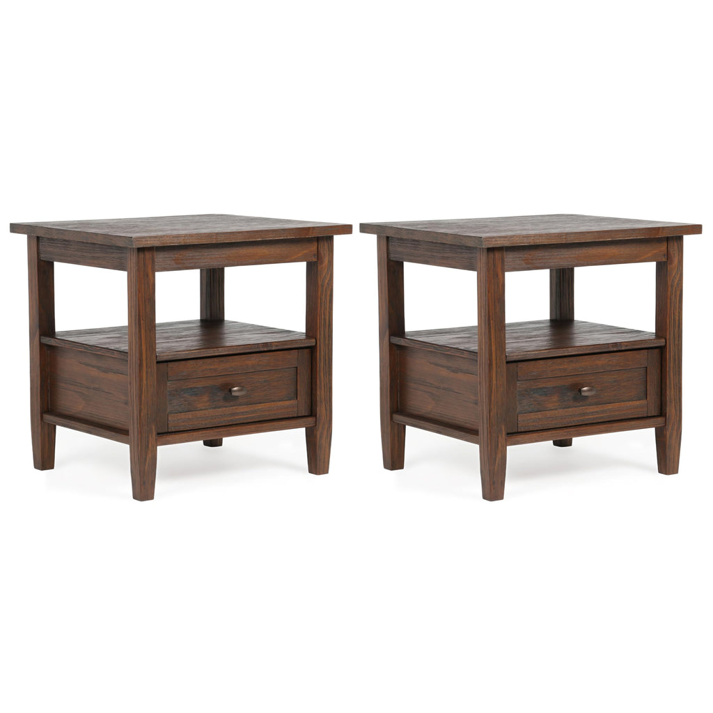 SIMPLIHOME Warm Shaker Solid Wood 20 inch Wide Rectangle Transitional End Side Table in Light Golden Brown for the Living Room and Bedroom