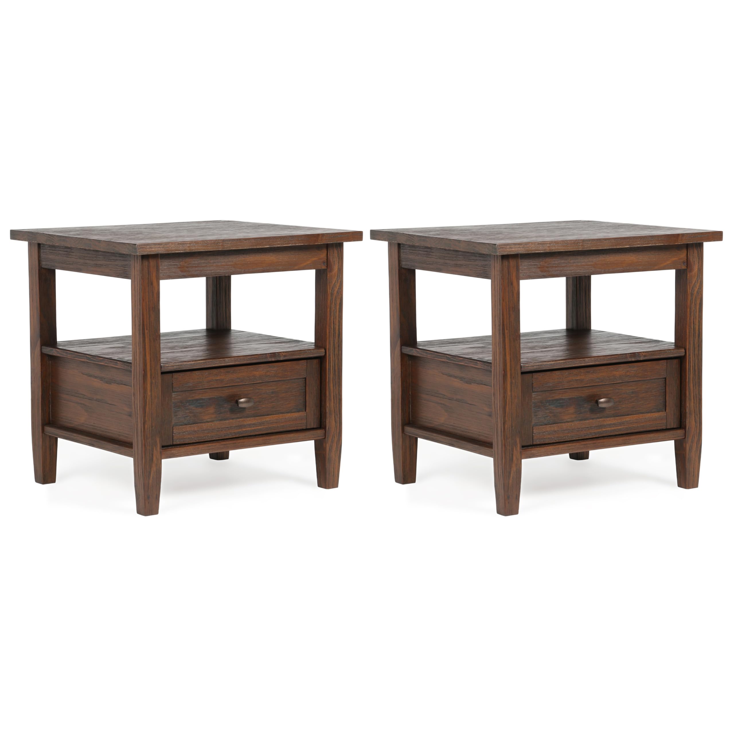 SIMPLIHOME Warm Shaker Solid Wood 20 inch Wide Rectangle Transitional End Side Table in Light Golden Brown for the Living Room and Bedroom