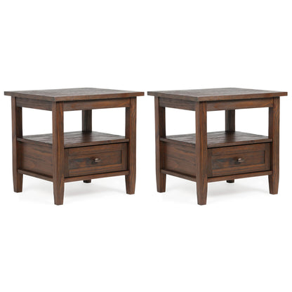 SIMPLIHOME Warm Shaker Solid Wood 20 inch Wide Rectangle Transitional End Side Table in Light Golden Brown for the Living Room and Bedroom